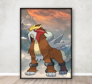 Póster de Pokémon Entai dormitorio infantil arte de pared estampado decoración del hogar enmarcado A4 - Imagen 1 de 5