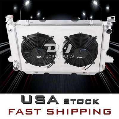 Radiador y ventilador de aluminio de 3 filas para camioneta Ford F53 F150 F250 F350 Bronco 1985-97 5,0-5,8 L Foto 1 de 4