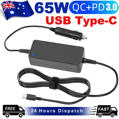 65W USB-C Laptop Car Charger for Lenovo HP Chromebook Dell Asus Acer Macbook Pro - image 1 of 4
