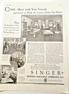 Singer Sewing Machine Ad Magazine Print 1920s 10" x 14" - Picture 1 of 1