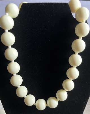 Collar Gargantilla Blanco Lucite Cuentas 17" Disfraz Moda Joyería Tono Dorado Foto 1 de 4