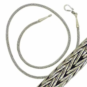 Sterling Silber Handarbeit 2,5 mm Bali Weizen Gliederkette mit Hakenverschluss - Bild 1 von 12