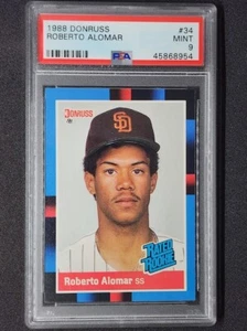 1988 Donruss #34 ROBERTO ALOMAR Rookie #34 PSA 9 MINT - Picture 1 of 2