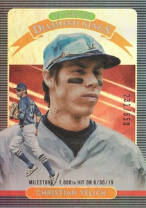2020 Donruss Baseball Milestone Stat Line Parallel #5 Christian Yelich DK /650