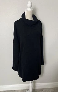 Vestido Suéter Free People Beach Felpa Manga Larga Cuello Alto Holgado Negro L - Imagen 1 de 15