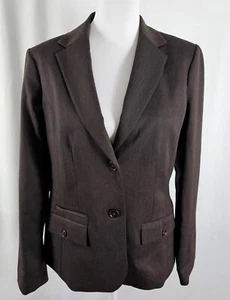 New Eddie Bauer Womens Blazer Brown Lined Wool Spandex Polyester Size 8 - Picture 1 of 8