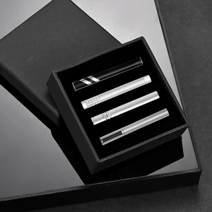4pcs Silver Striped Tie Clip Kit for Men Casual Mens Tie Bar for Regular Ties - Picture 1 of 5