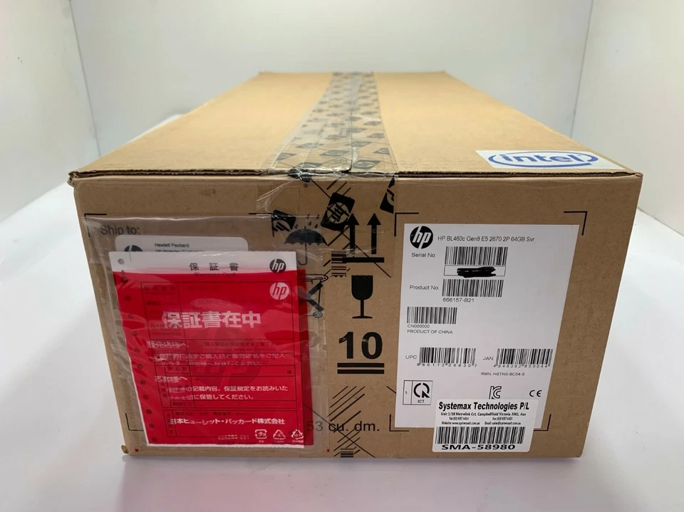 666157-B21- HP ProLiant BL460c Gen8 E5-2670 2.6GHz 2P 64GB-R P220i Blade Server - Image 1 of 1