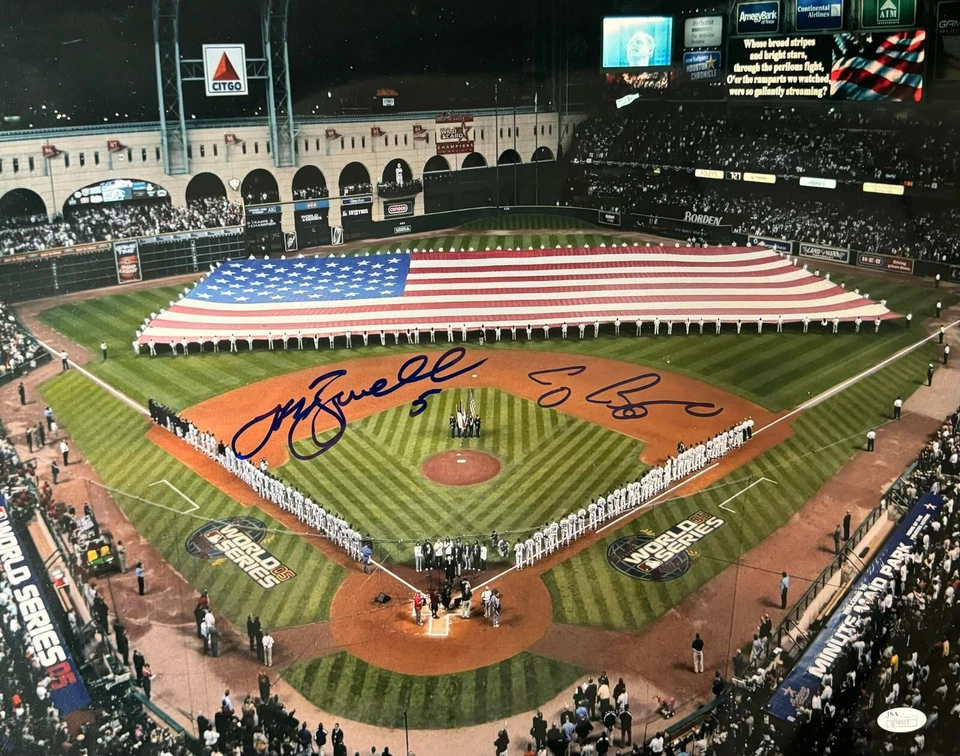 JEFF BAGWELL & CRAIG BIGGIO SIGNED METALLIC 16X20 PHOTO HOUSTON ASTROS JSA - Image 1 of 1