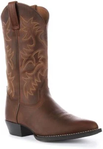 Ariat Heritage 6-reihiger Lederstich runde Zehenpartie Westernstiefel braun Herren UK 6 - 12 - Bild 1 von 12