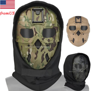 Tactical Paintball Airsoft Full Face Mask w/Night Vision NVG Mount Bracket Base