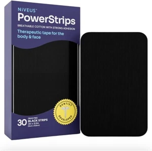 NiVeus Power Strips Therapeutic Tape For Body And Face Black 30 Pack Exp 4/2027 - Picture 1 of 4