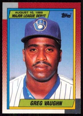 1990 Topps Major League Debut 1989 Greg Vaughn Milwaukee Brewers #128 - Image 1 of 2