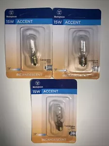 Appliance Light 15-watt T7 3 Pack (NEW AND SEALED) Clear Tubular Bulb #03720 - Picture 1 of 2