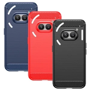 For Nothing Phone 2 2A 2a+ 3a Telefon 1 Faser gebürstet Gummi Gel Skin Hülle Rückschale - Bild 1 von 21
