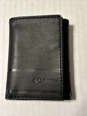 Cartera Columbia para Hombres Cuero Negro Triple Portatarjetas Identificación Foto 1 de 4
