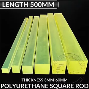 Polyurethane Square Rod Green Translucent Nylon Rod Thick 3mm-60mm Length 500mm - Picture 1 of 5