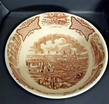 Alfred Meakin Fair Winds Brown 8" wide round serving bowl