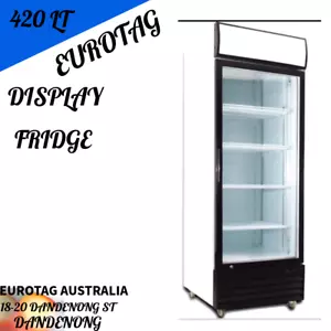 EUROTAG 420LT SINGLE DOOR COMMERCIAL DRINK DISPLAY FRIDGE Brand New 12 Months W - Picture 1 of 5