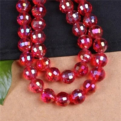 Cuentas de bolas redondas de cristal - Cuentas de vidrio facetado 6-12 mm artesanía encanto fabricación de joyas Foto 1 de 4