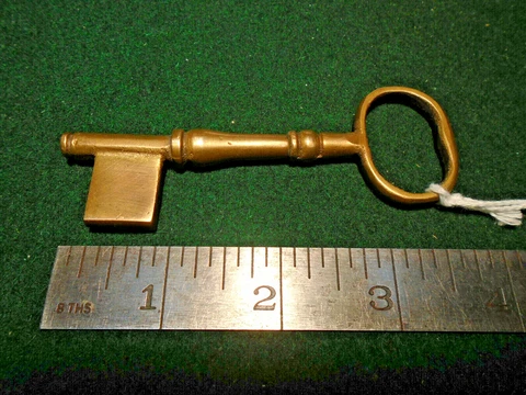 3 7/8" BRASS BIT KEY BLANK with TAPERED BIT - PERFECT for OLD RIM LOCKS (33097) Cover