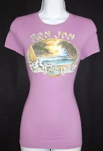 "RARE" RON JON SURF SHOP WOMEN'S SHORT SLEEVE LOGO TOP PURPLE SIZE MEDIUM - Picture 1 of 22