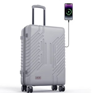 20'' Trolley Case Carry On Luggage with USB Charge TSA Travel Suitcase Hardshell - Picture 1 of 10