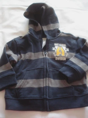 Sudadera con Capucha Niños Piel Dura Talla 12 Meses Azul Marino Cremallera Frontal Nueva Foto 1 de 2