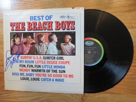 The Beach Boys MIKE LOVE signed BEST OF THE BEACH BOYS 1966 Record / Album COA Cover