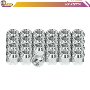 Set 24 3/4" Hex Zinc Open-end Acorn Bulge Lug Nuts 1/2"x20 For Ford Lincoln - Picture 1 of 11