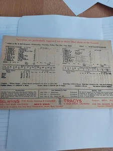 Kent v Nottinghamshire Score Card * No Date Printed * - Picture 1 of 2