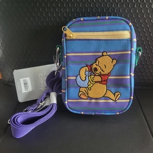 Disney Winnie the Pooh Mini Crossbody Bag Blue Striped w/ Strap NWT Kids Purse - Picture 1 of 12