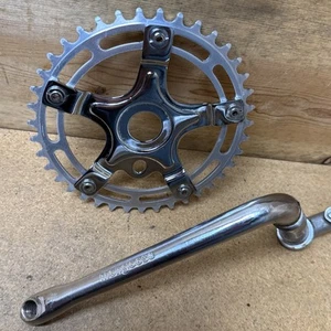 Vintage 1981 Mongoose One Piece Crank w/ Spider & 39t Chainring BMX Crankset - Picture 1 of 15