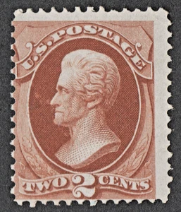 US Sc# 146 *MINT NO GUM H* {2c RED BROWN JACKSON } BANCONOTA DEL 1870 CV$ 125,00 - Foto 1 di 2