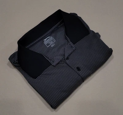 Polo de golf Slazenger para hombre blanco y negro rayas pequeñas talla grande Foto 1 de 4