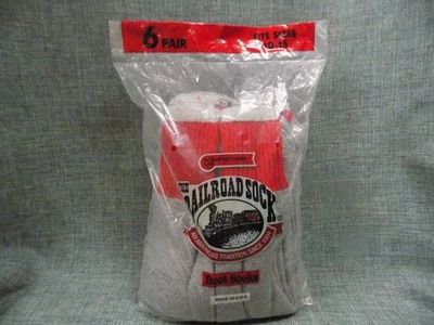 7 Pairs RAILROAD BOOT SOCKS GRAY CREW Sz 10-15 L-XL Warm for Winter USA NOS - Image 1 of 4