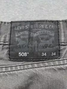 Jeans Levis 508 uomo 34x31* grigio denim anni 90 Y2K fuori produzione conico casual grunge - Foto 1 di 18