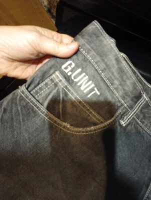 G-Unit Heavy Weight Distressed Black Denim Shorts W Patches Sz36 See Description - Image 1 of 4