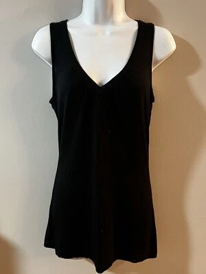 Top Banana Republic para mujer talla S negro cuello en V elástico sin mangas Foto 1 de 4