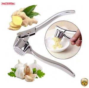 1pc Manual Garlic Press - Stainless Steel Crusher & Ginger Mincer Tool - NEW - Picture 1 of 8