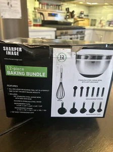 Paquete de 12 piezas para hornear Sharper Image nuevo en paquete tazón sellado batidor utensilios de medición - Imagen 1 de 5