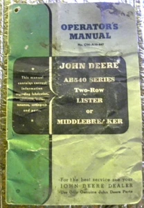 Factory John Deere Operators Manual SeriesAB540 Two-Row Lister or Middlebreaker - Picture 1 of 5