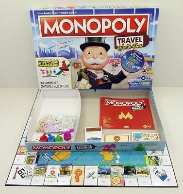 Monopoly Travel World Tour Board Game for Families and Kids Ages8+ Hasbro Gaming - Image 1 of 4