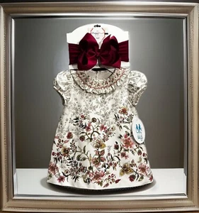 Mädchen Neu mit Etikett Luli & Me gesmoktes Kleid gefüttert kostenlose Schleife 6 Monate - Bild 1 von 9