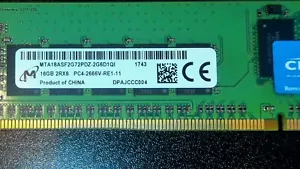 **LOT OF 50** Micron 16GB 2Rx8 DDR4-2666V ECC Reg RDIMM MTA18ASF2G72PDZ-2G6D1Q1 - Picture 1 of 1