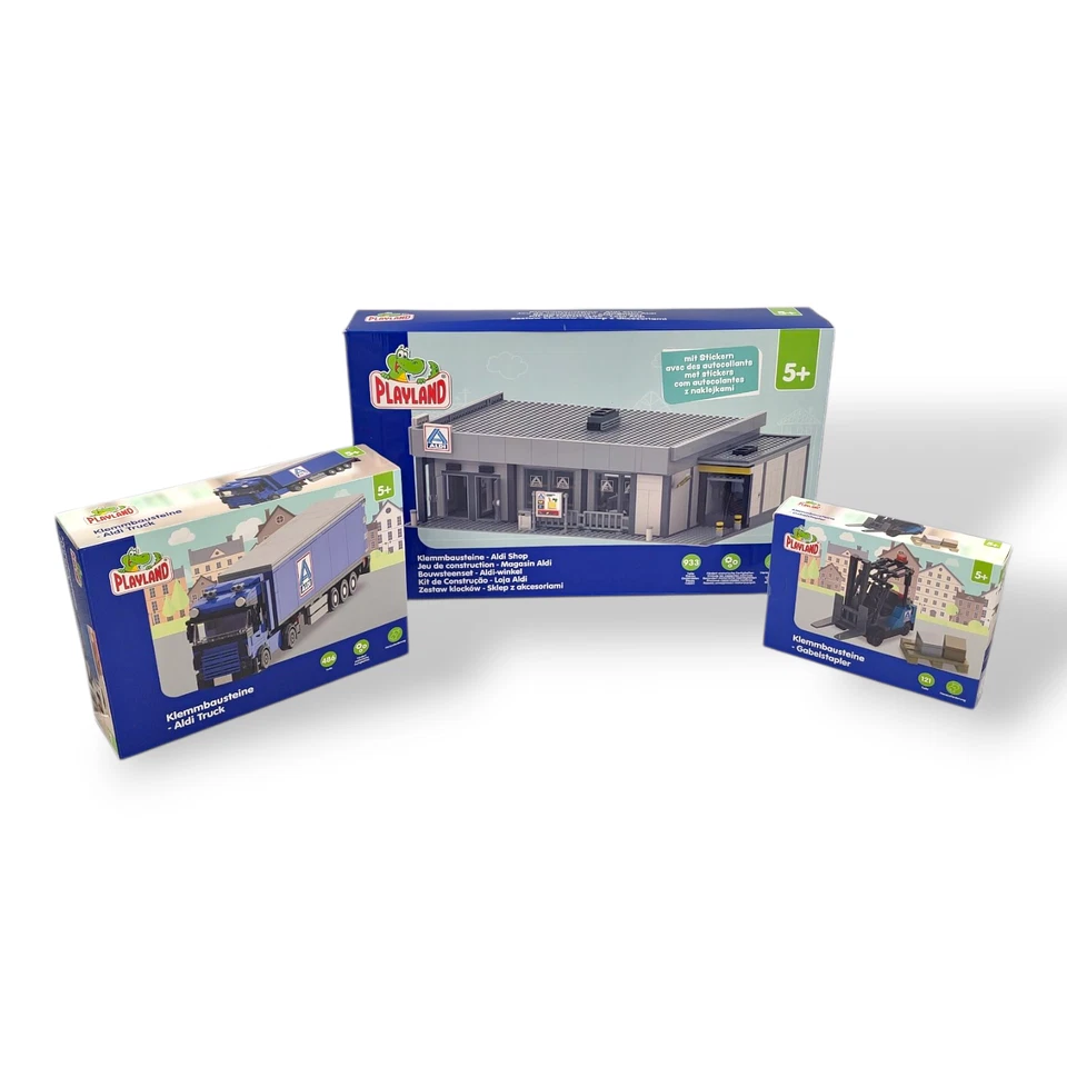 Playland Klemmbausteine ALDI Markt / Truck / Gabelstapler einzeln oder als Set