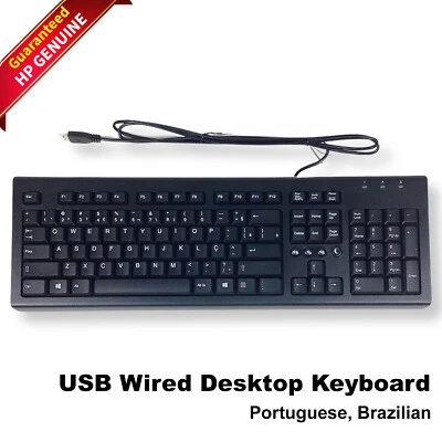 HP COMPAQ 505130-121 Brazilian USB Wired Desktop Keyboard PR1101U 697737-202 - Image 1 of 4