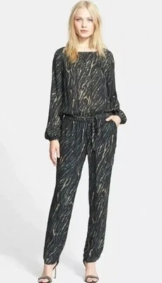 $595 Haute Hippie Bohemian Artful Stripe Silk Size XS Open Back Long Sleeve - Image 1 of 4