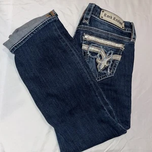 Buckle Rock Revival Jeans "Nancy" Strass neuwertig Capri 29 Easy Crop - Bild 1 von 13