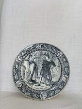 Antique Wedgwood Ivanhoe Flow Blue Dinner Plate Rebecca Repelling the Templar